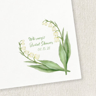 Elegant Lily of the Valley Custom Bridal Shower Napkin