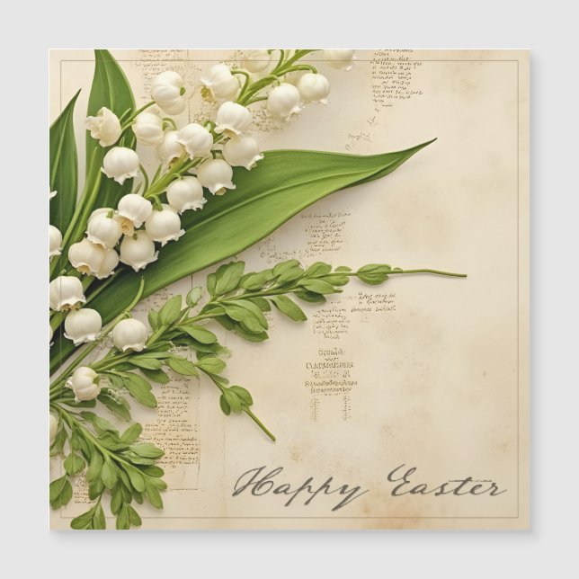 Elegant Lily of the Valley Easter Greeting (Front)