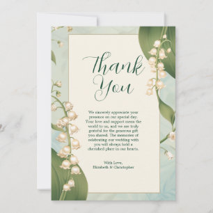 Elegant Lily of the valley Floral Wedding Thank You Card