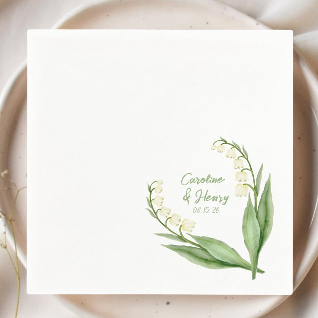 Elegant Lily of the Valley Garden Party Wedding  Napkin (Creator Uploaded)