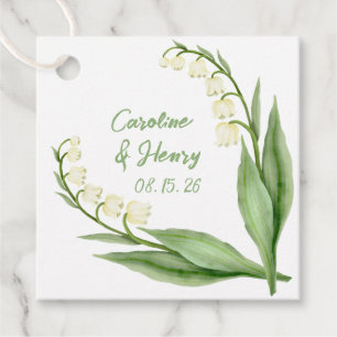 Elegant Lily of the Valley Personalised Wedding Favour Tags