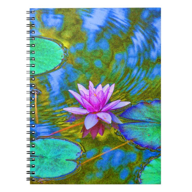Elegant Lily Pad Lotus Yoga Practioner's Notebook (Front)