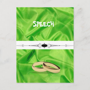 Elegant`Lime Green Silk Effect Wedding Postcard