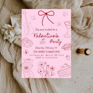 Elegant Line Art Valentine - Modern Romantic Love Invitation