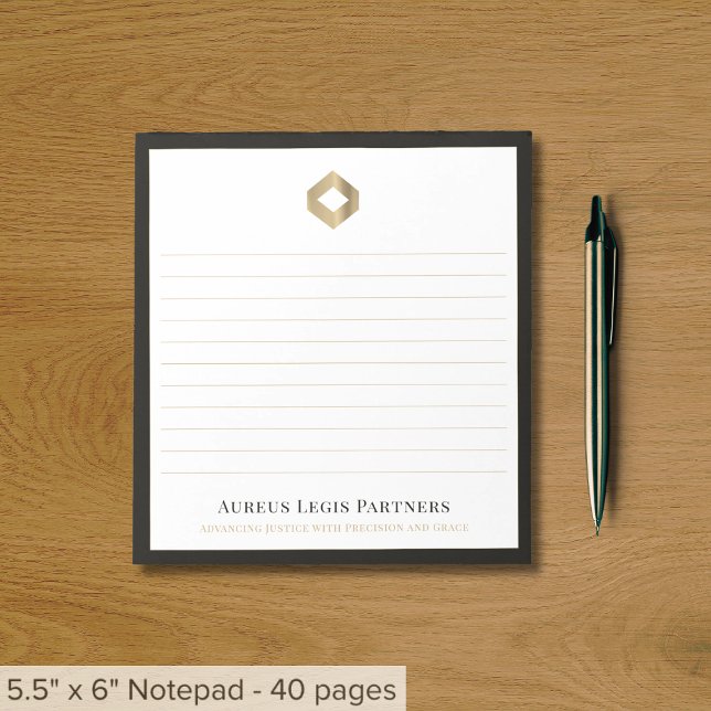 Elegant Lined Black and Gold Branded Notepad (Creator Uploaded)