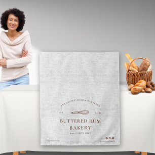 Elegant Linen Bakery Whisk Logo Event Table Runner Tapestry