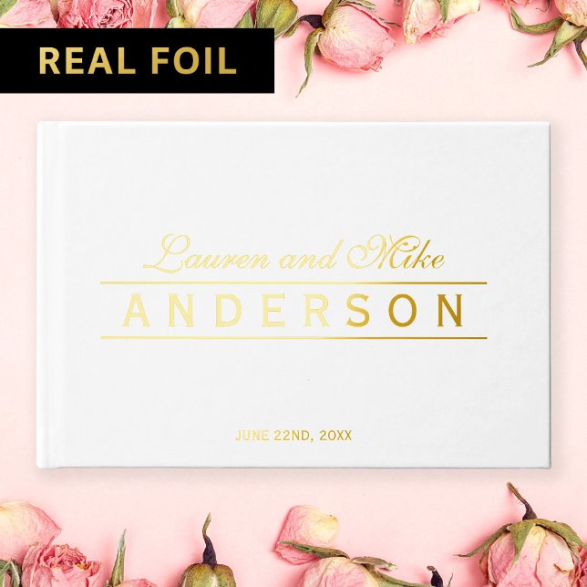 Elegant Lines Couple Name Wedding  Guest Book (Creator Uploaded)