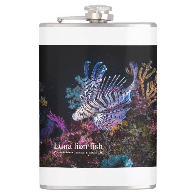Elegant Lionfish Hip Flask (Front)
