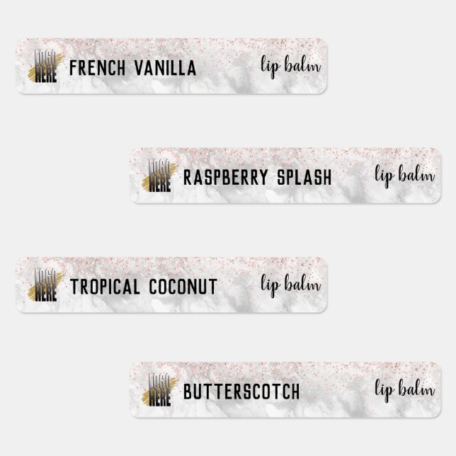  Elegant Lip Balm Mascara Logo Product Labels (Group)