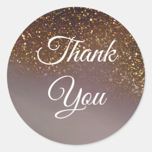 Elegant Liquid Glitter Thank you Classic Round Sticker