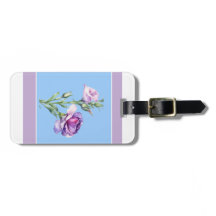 Elegant Lisianthus Blue Luggage Tag