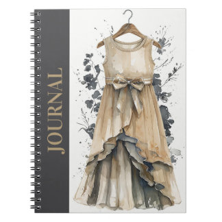 Elegant Little Black Dress (LBD) Beige Recipe Notebook