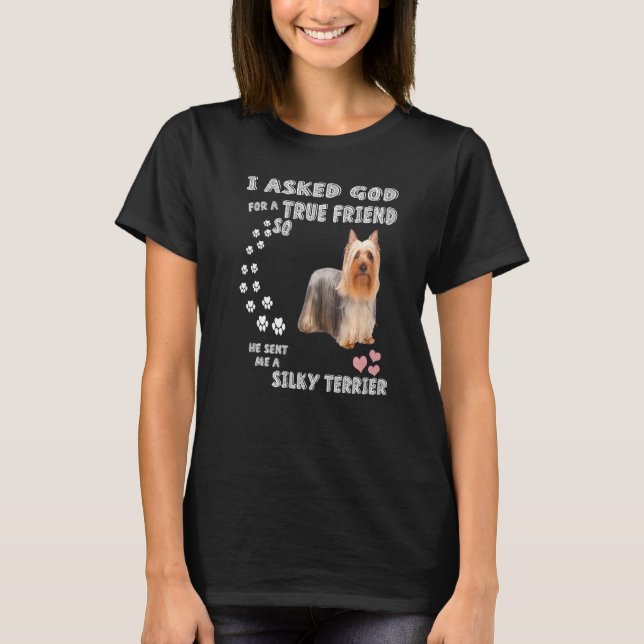 Elegant Little Dog Mum Dad Cute Australian Silky T T-Shirt (Front)