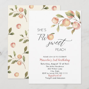Elegant Little Peach Watercolor  Baby Shower Invitation