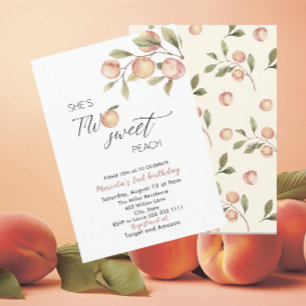 Elegant Little Peach Watercolor  Baby Shower Invitation