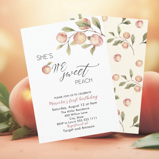 Elegant Little Peach Watercolor  Baby Shower Invitation (Creator Uploaded)