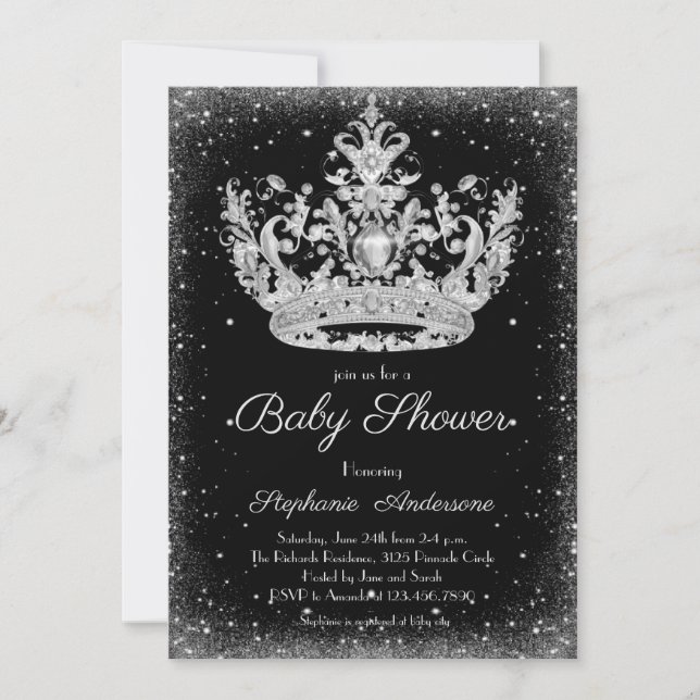 Elegant Little Princess baby shower  Invitation (Front)
