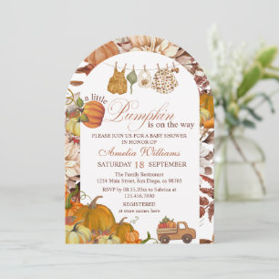 Elegant Little Pumpkin Arch Baby Shower Invitation