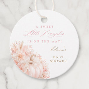 Elegant Little Pumpkin Bow Baby Shower Favour Tags