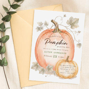 Elegant Little Pumpkin on the Way Baby Shower Invitation