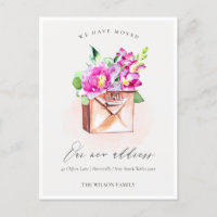 Elegant Lively Pink Floral Mailbox We have Moved