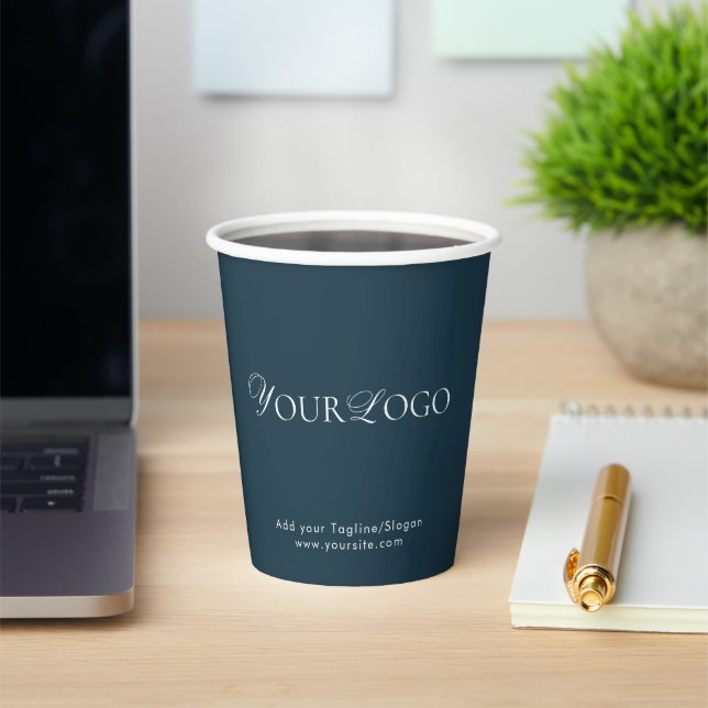 Elegant Logo Add Custom Business Company Party Paper Cups (Insitu)