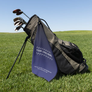 Elegant Logo Business Golf Towel Navy Blue