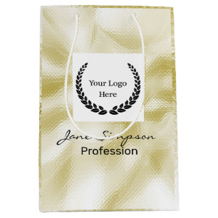 Elegant Logo Gold Texture Medium Gift Bag