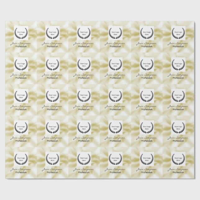 Elegant Logo Gold Texture Wrapping Paper (Flat)