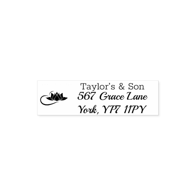 Elegant Logo Personalised Address Self-inking Stamp (Design)