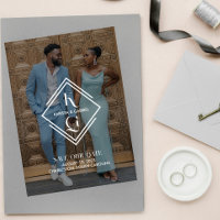 Elegant Logo Photo Wedding Save The Date