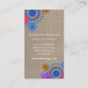 Elegant Logo Yoga Meditation Lotus Flowers Business Card