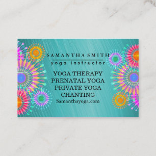 Elegant Logo Yoga Meditation Lotus Flowers Business Card