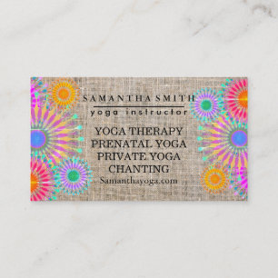 Elegant Logo Yoga Meditation Lotus Flowers Business Card