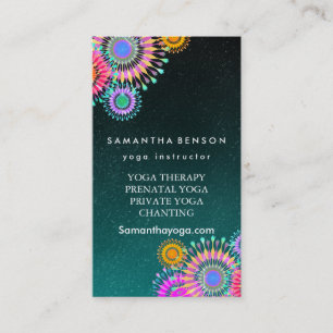 Elegant Logo Yoga Meditation Lotus Flowers Business Card