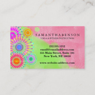 Elegant Logo Yoga Meditation Lotus Flowers Business Card