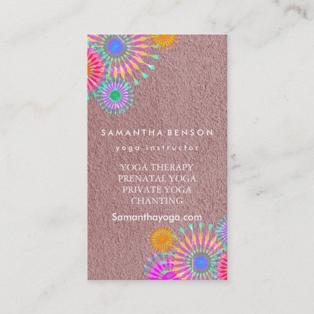 Elegant Logo Yoga Meditation Lotus Flowers Business Card (Front)