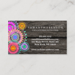 Elegant Logo Yoga Meditation Lotus Flowers Business Card