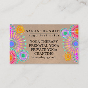 Elegant Logo Yoga Meditation Lotus Flowers Business Card