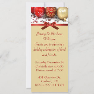 Elegant Long Christmas Party Invitation