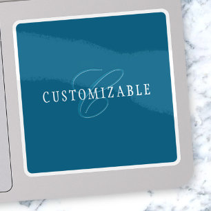 Elegant Looking Monogram   Ocean Blue