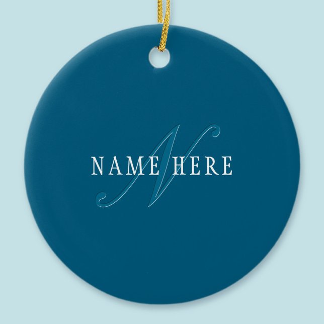 Elegant Looking Monogram | Ocean Blue Ceramic Tree Decoration (Creator Uploaded)