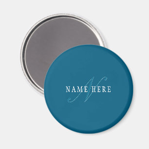 Elegant Looking Monogram Ocean Blue Magnet