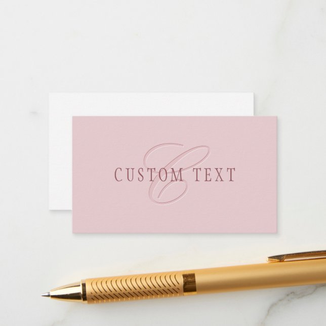Elegant Looking Monogram | Rose Gold Enclosure Card (Front/Back In Situ)