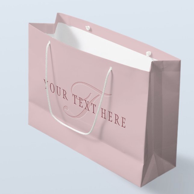 Elegant Looking Monogram | Rose Gold Large Gift Bag (Creator Uploaded)