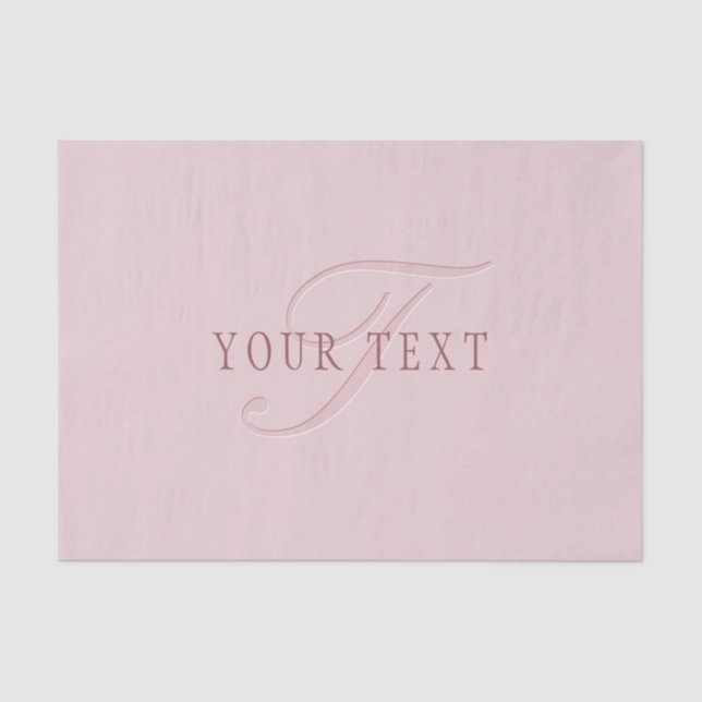 Elegant Looking Monogram | Rose Gold Tissue Paper (Front)