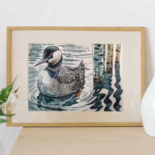 Elegant Loon on the Lake Poster