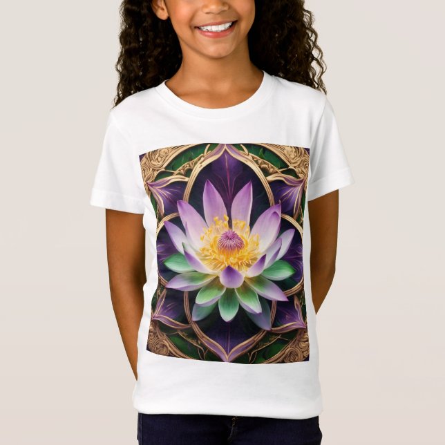  “Elegant Lotus Flower Digital Art T-Shirt” T-Shirt (Front)