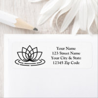 Elegant lotus flower logo return address labels