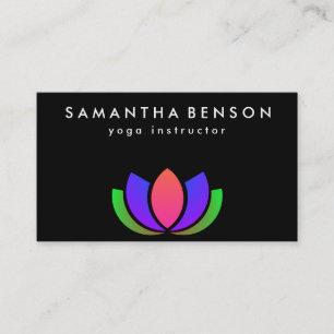 Elegant Lotus Flower Logo Yoga Business Card